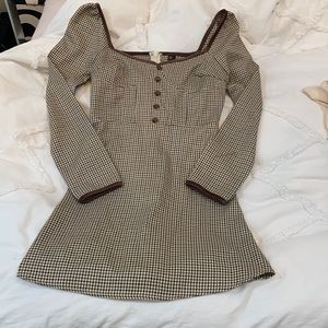 Long Sleeve Plaid Dress